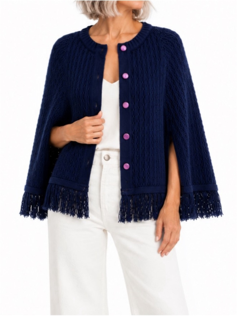 Montgomery Ward Vintage Sweater Cape O/S Blue EUC